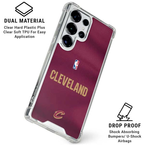 NBA Cleveland Cavaliers Jersey Galaxy S25 Ultra Clear Case